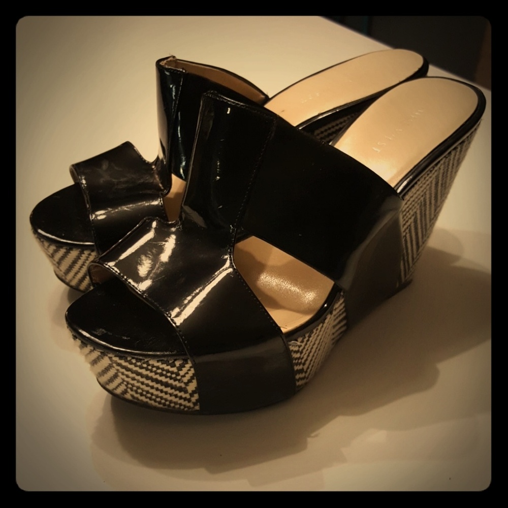 Black Nine west Backless Heels